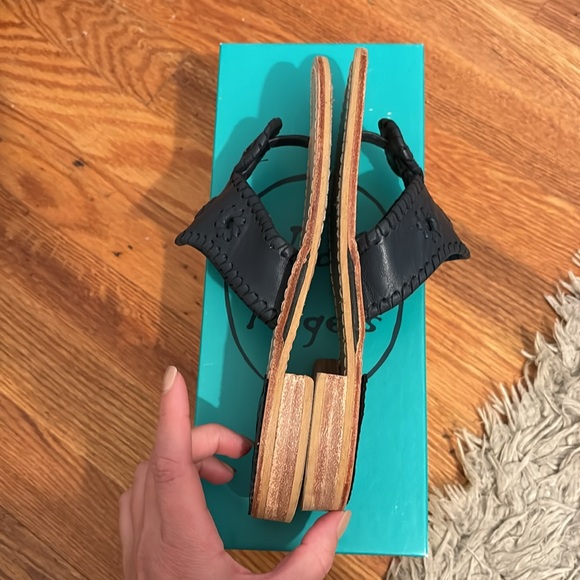 Jack Rogers Jacks Flat Sandal Size 6 Navy Blue - Picture 3 of 6